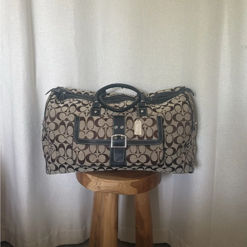 Coach Signature Canvas Carryall Duffel Bag in Brown/Khaki